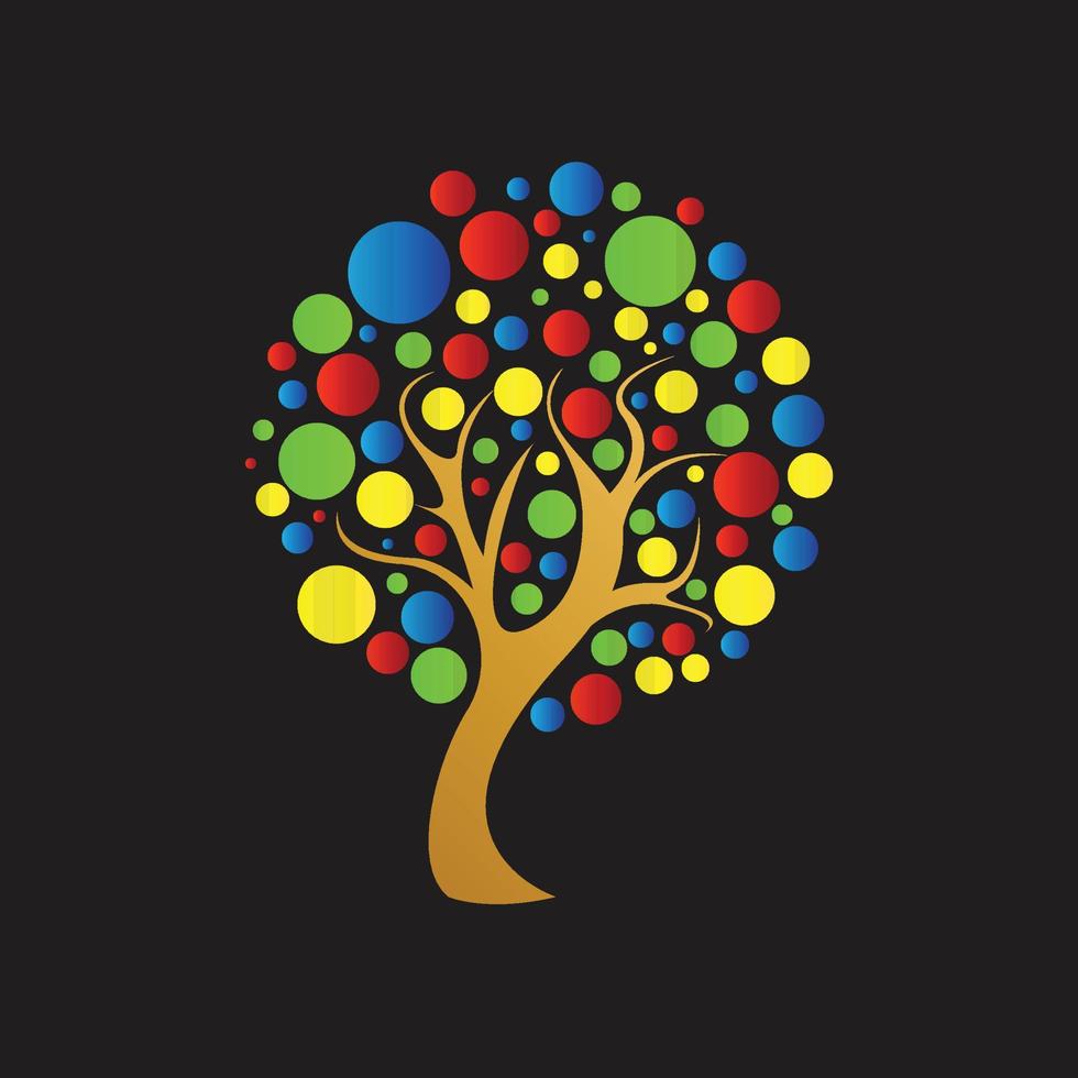 kleurrijk boom illustratie vector ontwerp