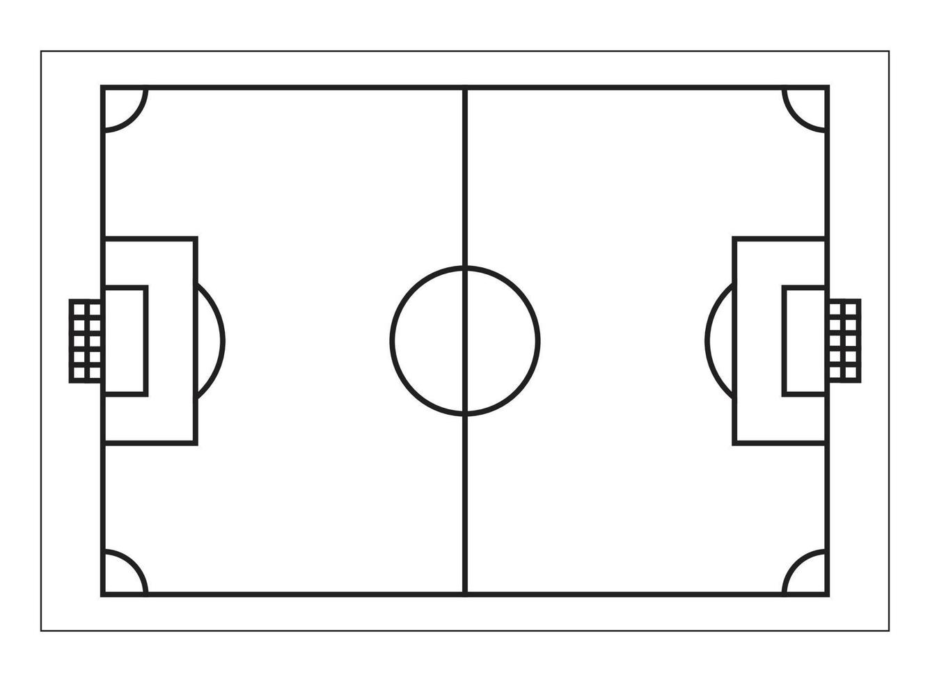 eenvoudig Amerikaans voetbal grond plan schets ontwerp. vector illustratie