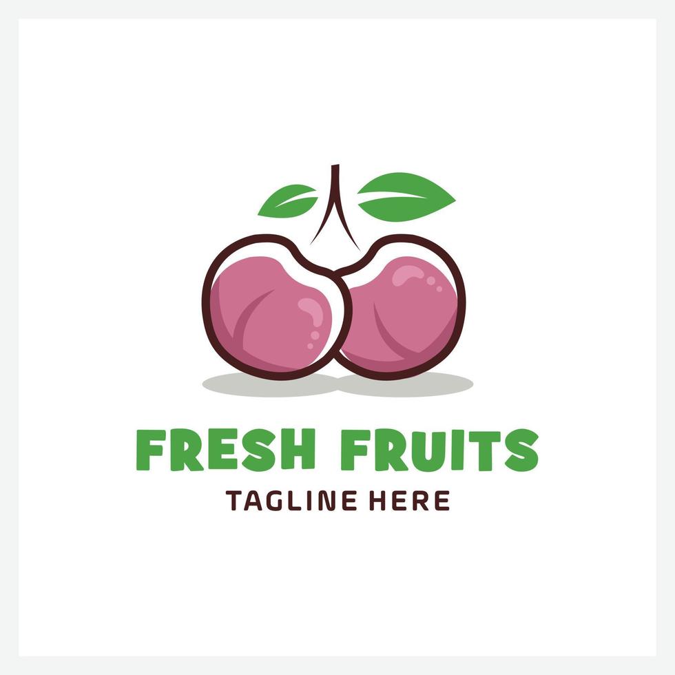 biologisch vers fruit logo illustratie vector