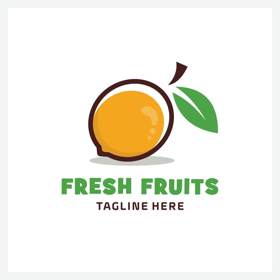 biologisch vers fruit logo illustratie vector