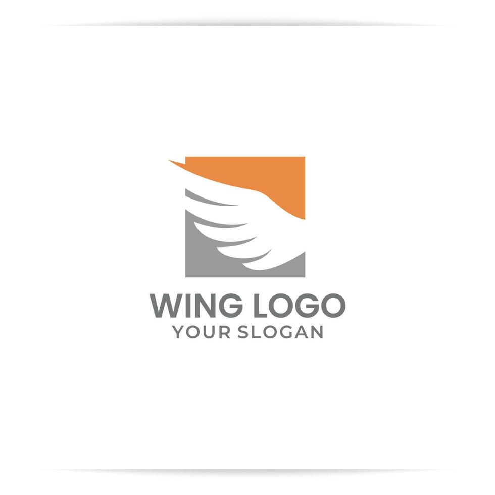 vleugel negatief ruimte logo ontwerp vector, veerkracht, rondsel vector