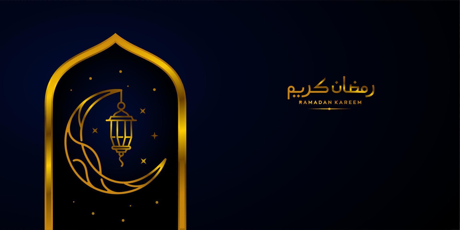 Ramadan kareem lantaarn achtergrond vector gemakkelijk Ramadan kareem Arabisch caligraphy vector , eid mubarak groet lijn icoon minimaal vector ontwerp met moskee gloeiend lantaarn en hangende halve maan maan