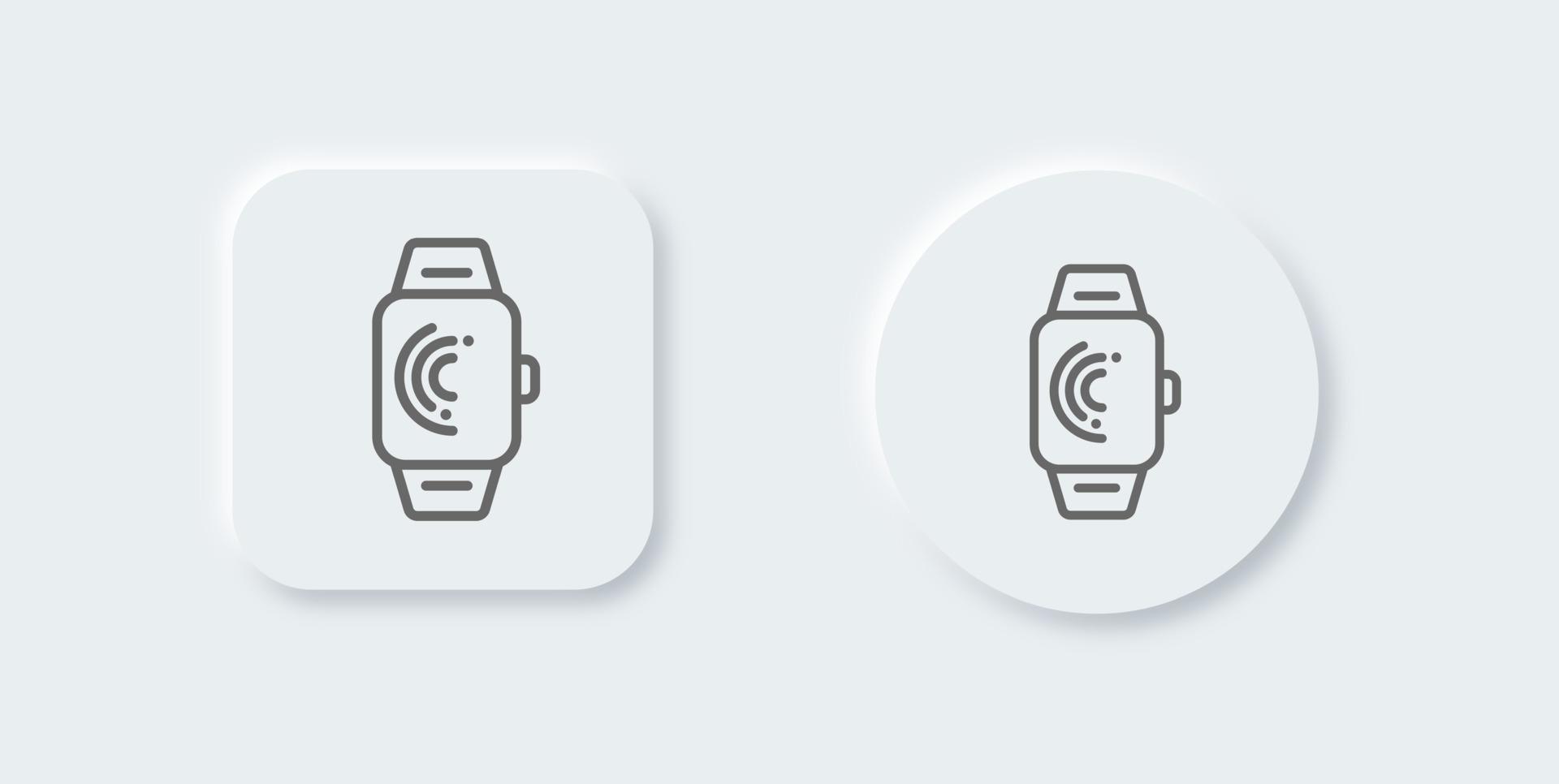 SmartWatch lijn icoon in neomorf ontwerp stijl. slim kijk maar tekens vector illustratie.