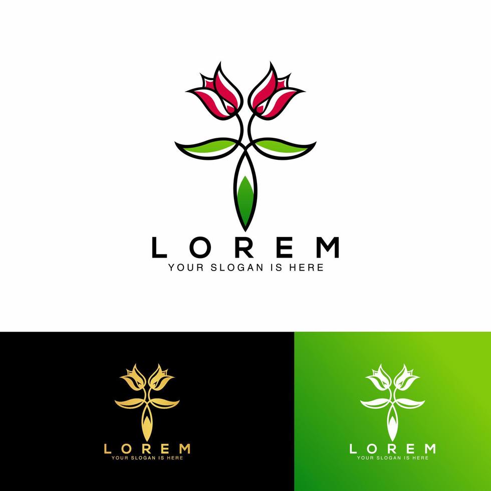 logo illustratie van klok bloem, perfect logo voor schoonheid, verzinnen, salon, enz. vector