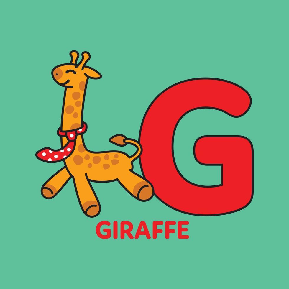 alfabet g giraffe vector