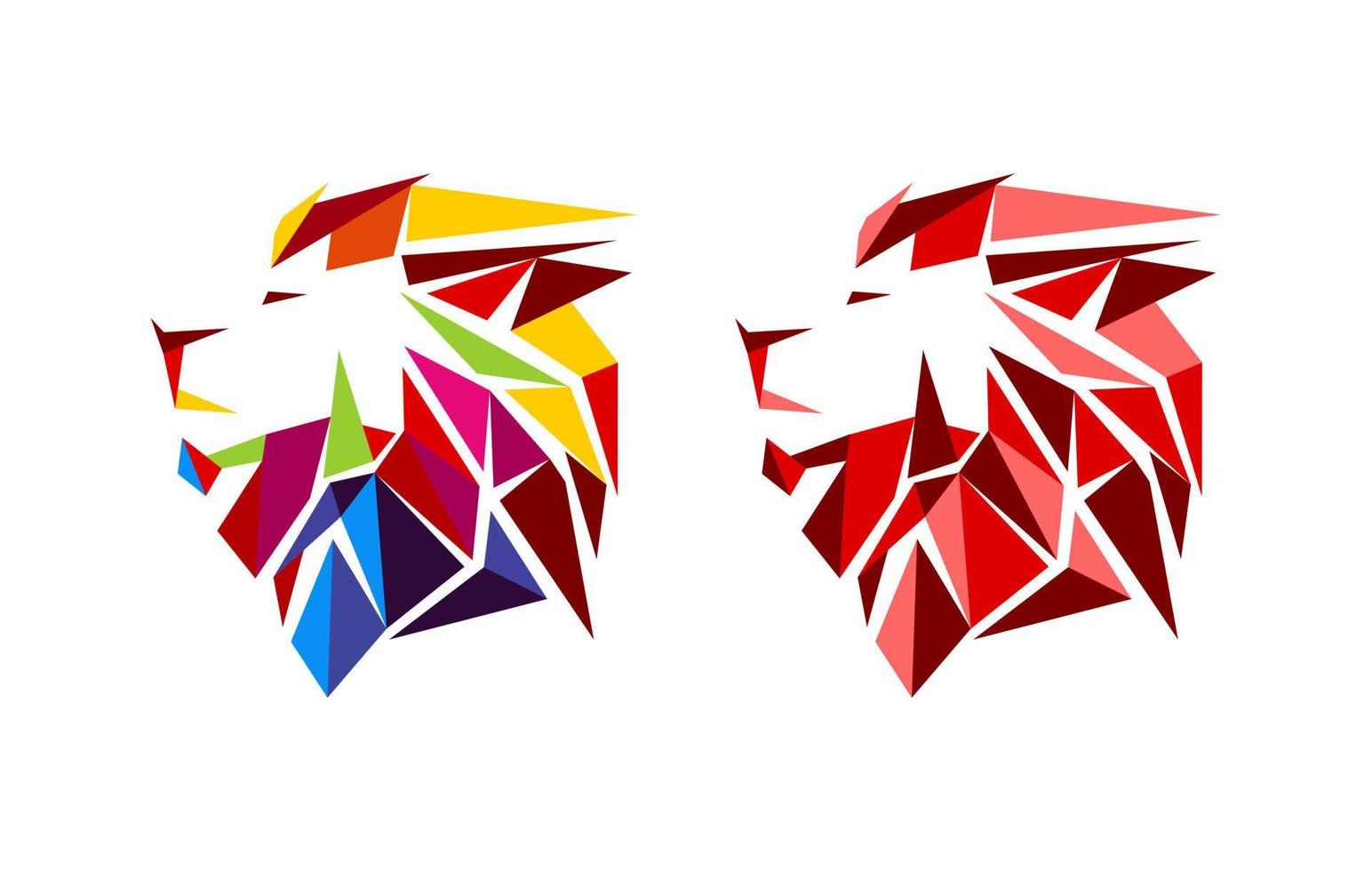 leeuw hoofd logo van kristal vlokken vector