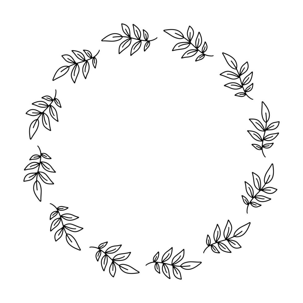 vector hand- getrokken bloem cirkel kader geïsoleerd Aan wit achtergrond. decoratief tekening bloemen ontwerpen, plein kader, lente, bloemen, blad, planten, bloem decoraties, kransen voor seizoensgebonden ontwerp.