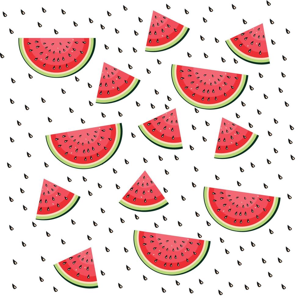 watermeloen tekenfilm patroon achtergrond vector