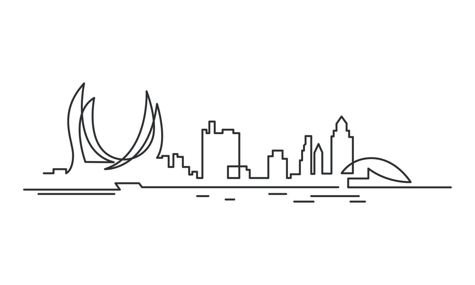 lusail Arabisch wolkenkrabber stad. reizen naar qatar silhouet. stedelijk landschap schetsen. vector illustratie