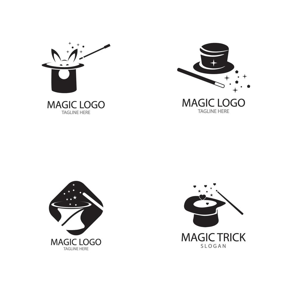 illustratie van magie hoed met toverstaf vector