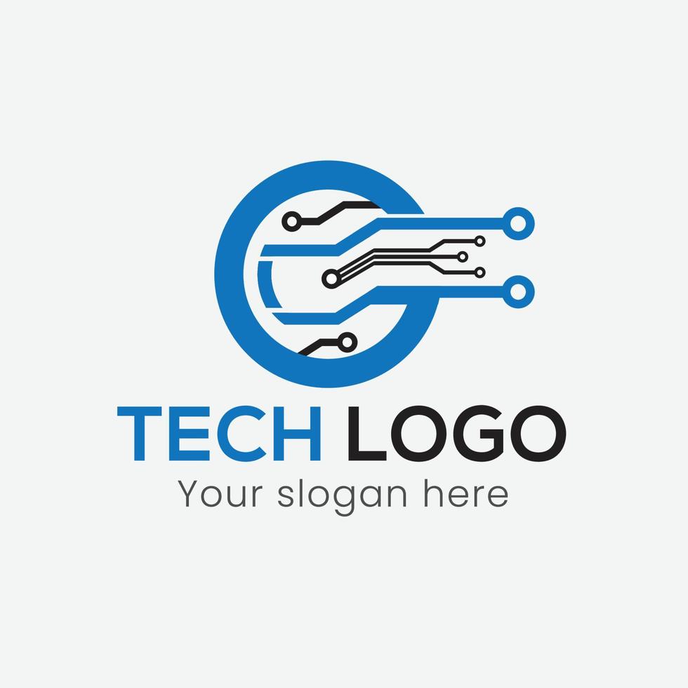 tech logo ontwerp vector