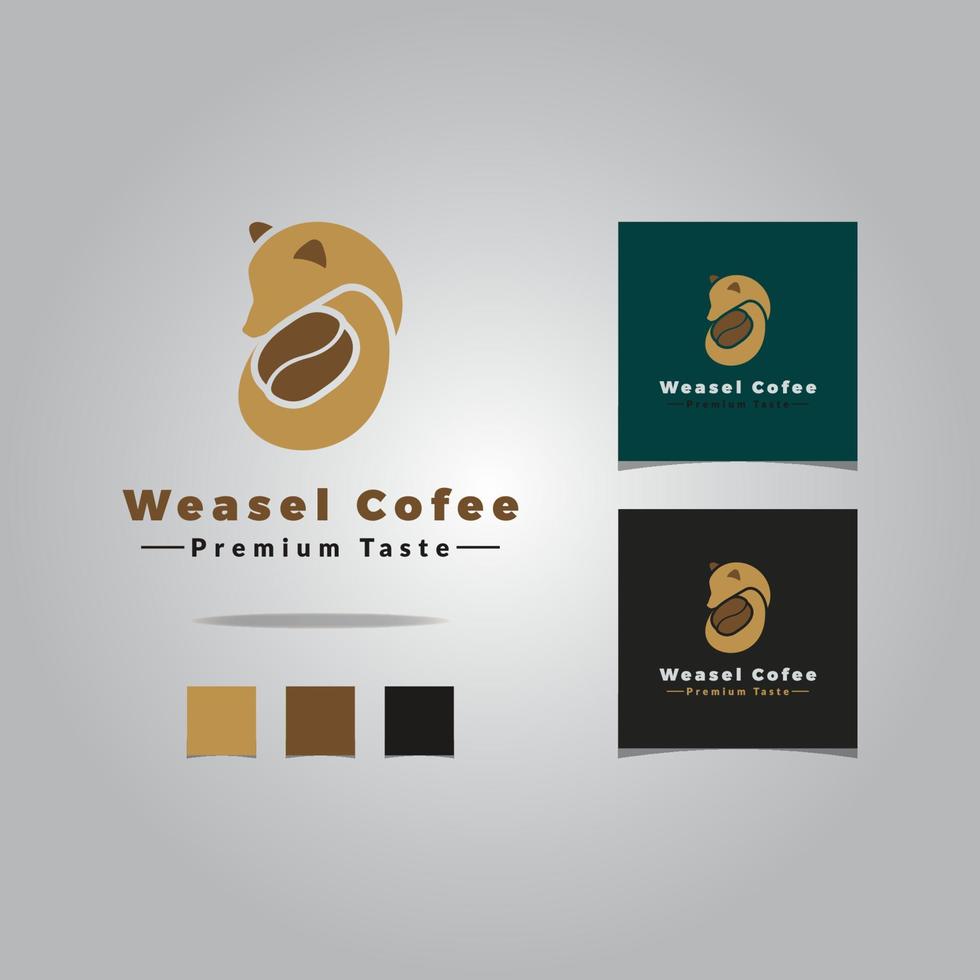 wezel koffie logo ontwerp vector illustratie