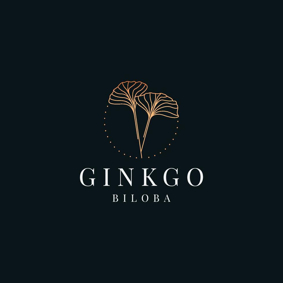 ginkgo blad logo icoon ontwerp sjabloon vlak vector illustratie