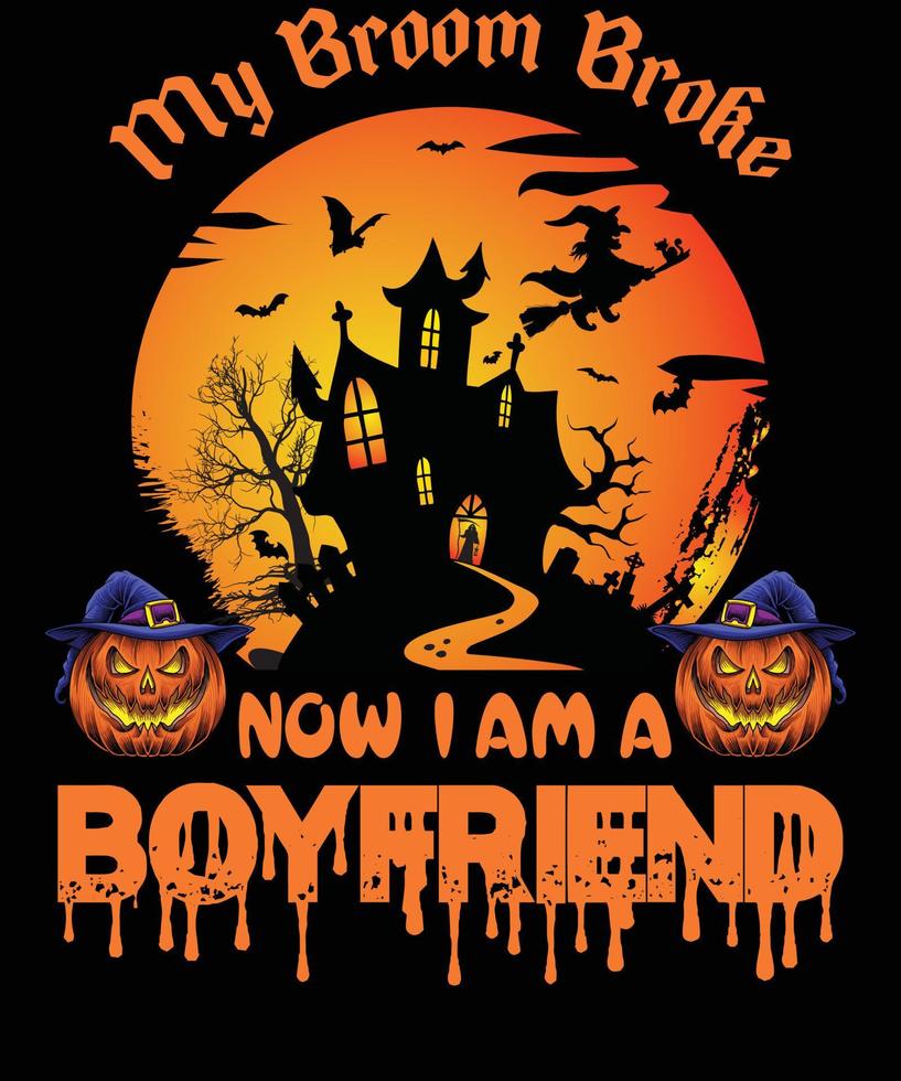 vriendje t-shirt ontwerp voor halloween vector