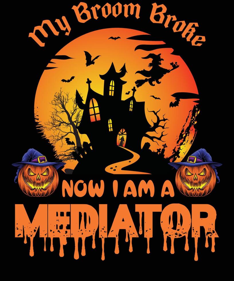 bemiddelaar t-shirt ontwerp voor halloween vector