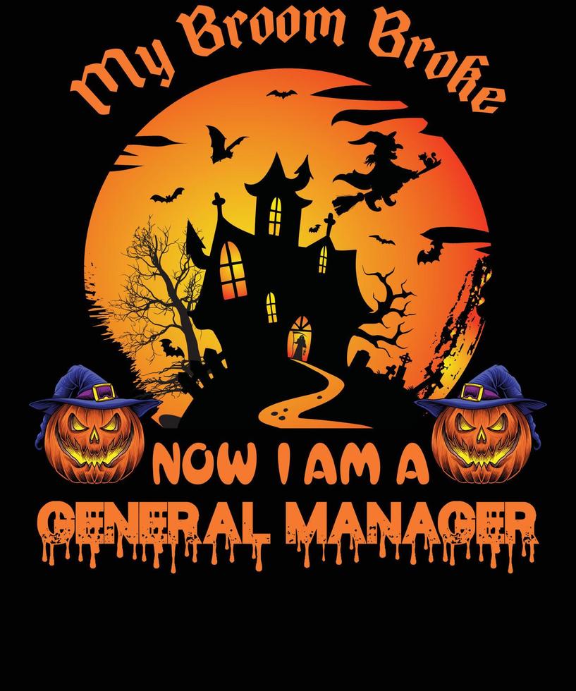 algemeen manager t-shirt ontwerp voor halloween vector