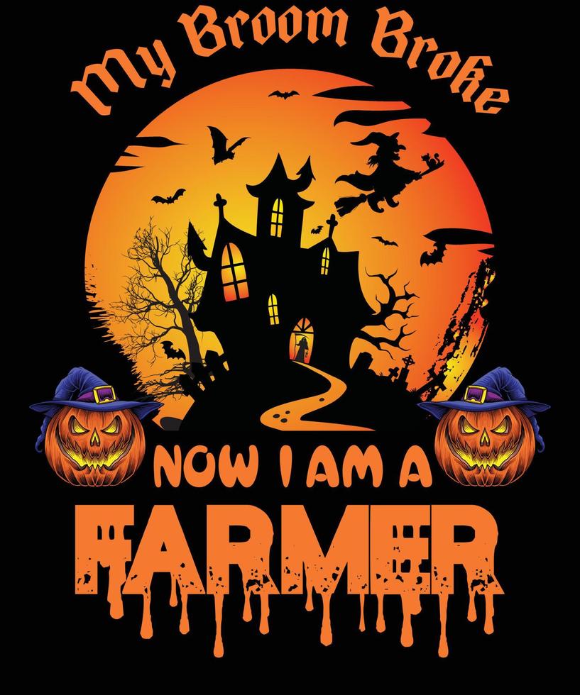 boer t-shirt ontwerp voor halloween vector