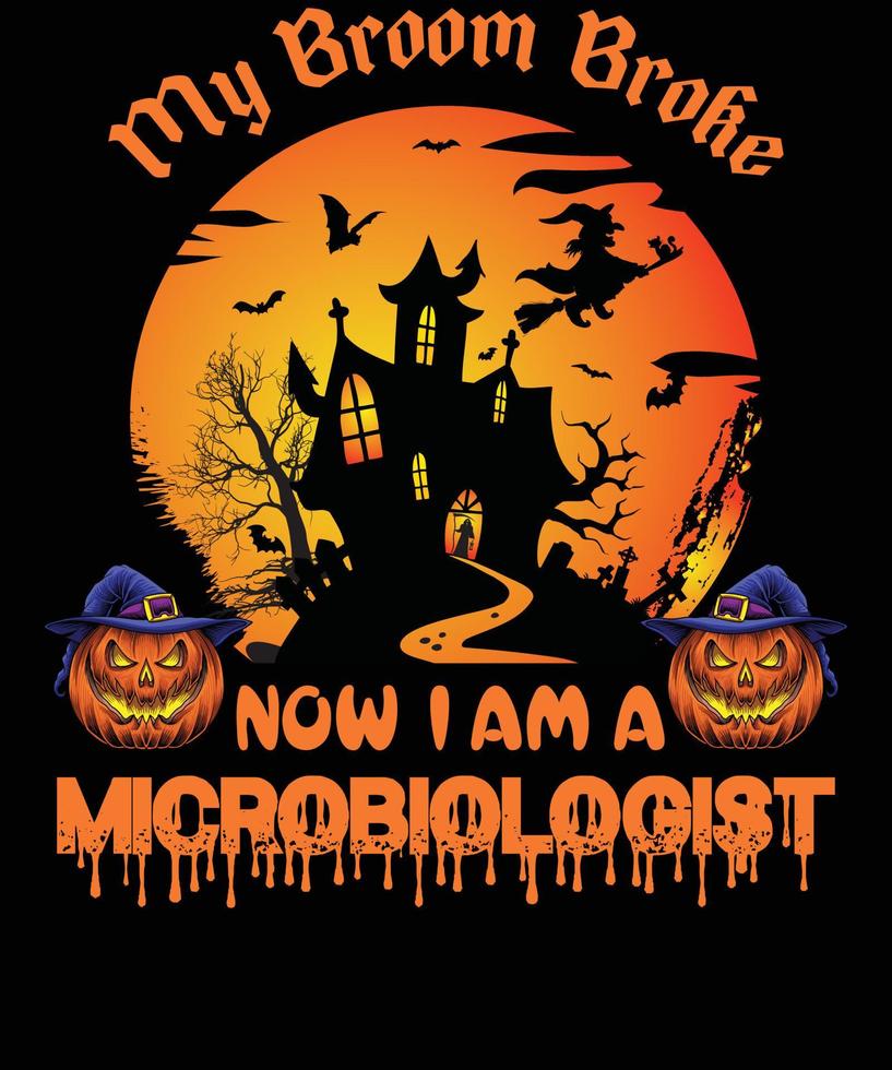 microbioloog t-shirt ontwerp voor halloween vector