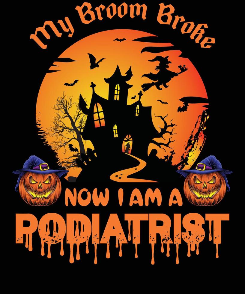 podoloog t-shirt ontwerp voor halloween vector