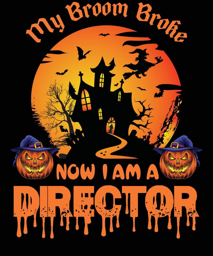 regisseur t-shirt ontwerp voor halloween vector