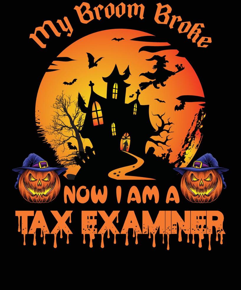 belasting examinator t-shirt ontwerp voor halloween vector