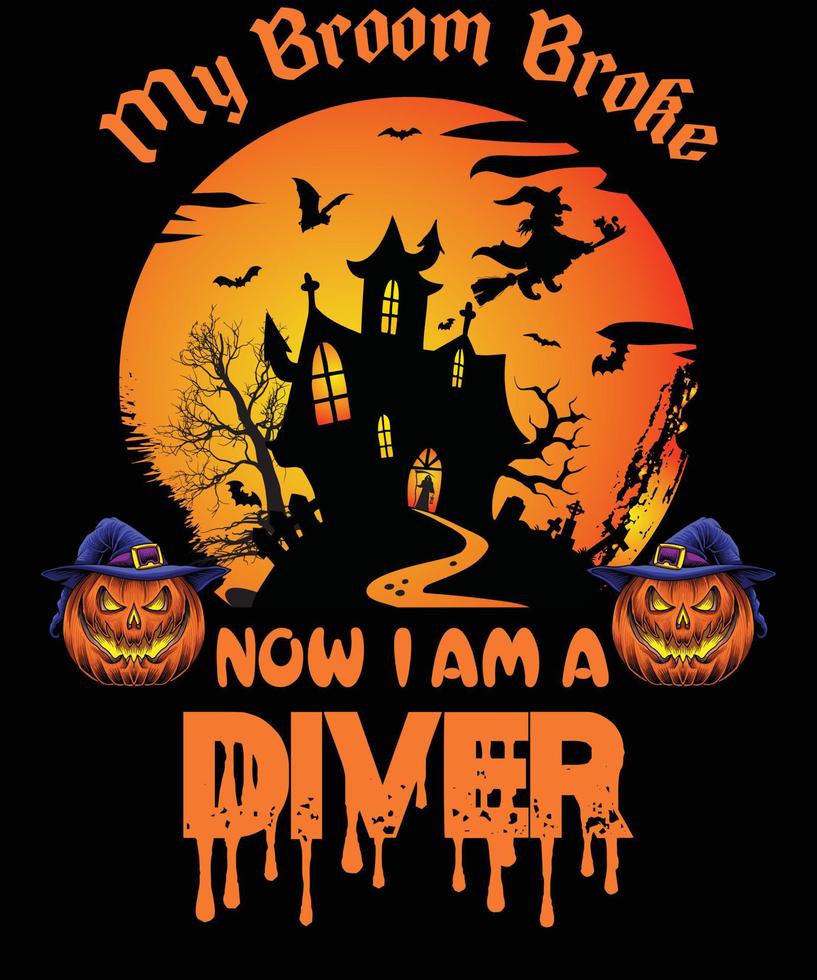 duiker t-shirt ontwerp voor halloween vector