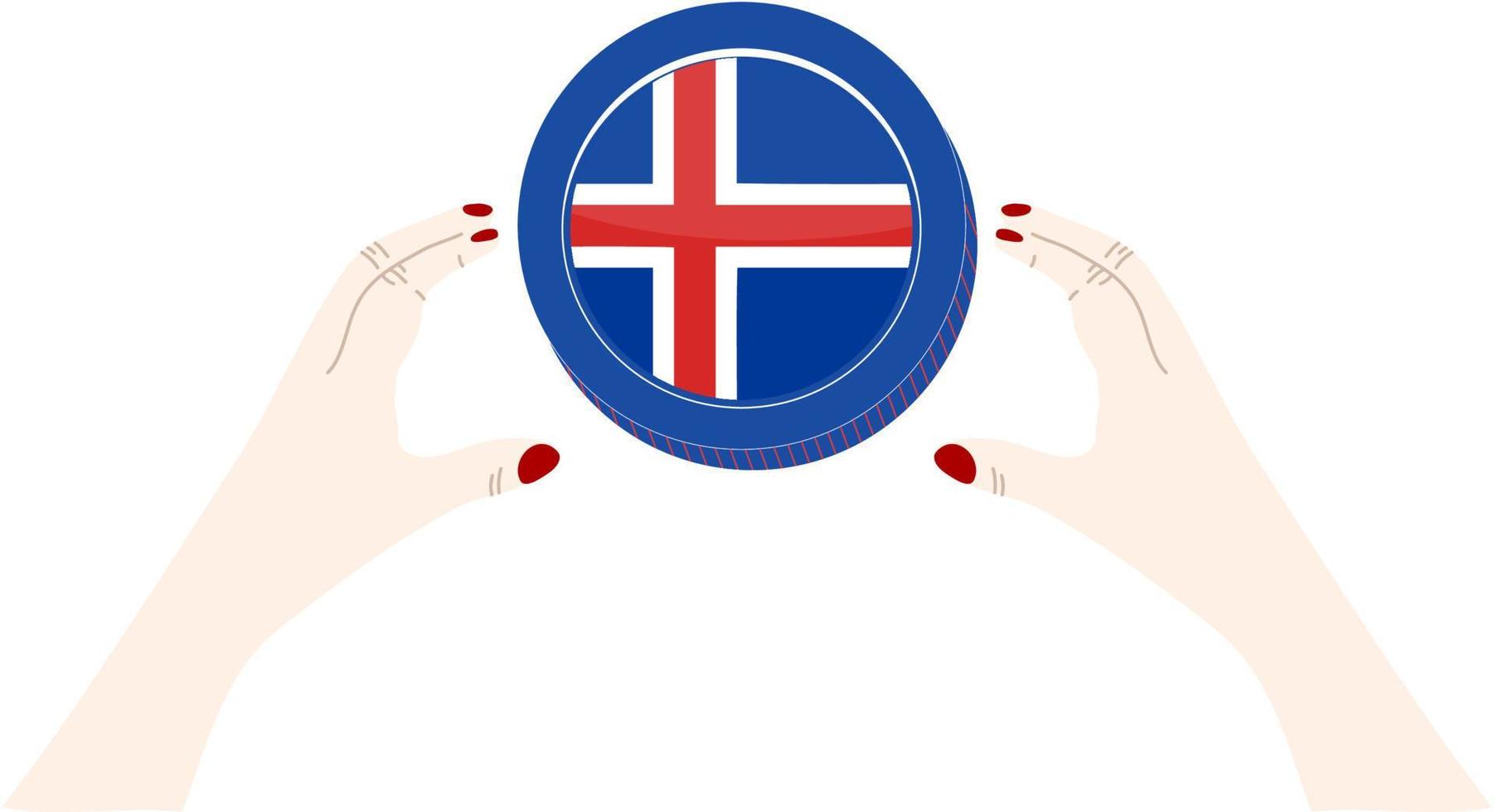 IJsland vlag vector hand- getekend, ijslands kroon vector hand- getrokken