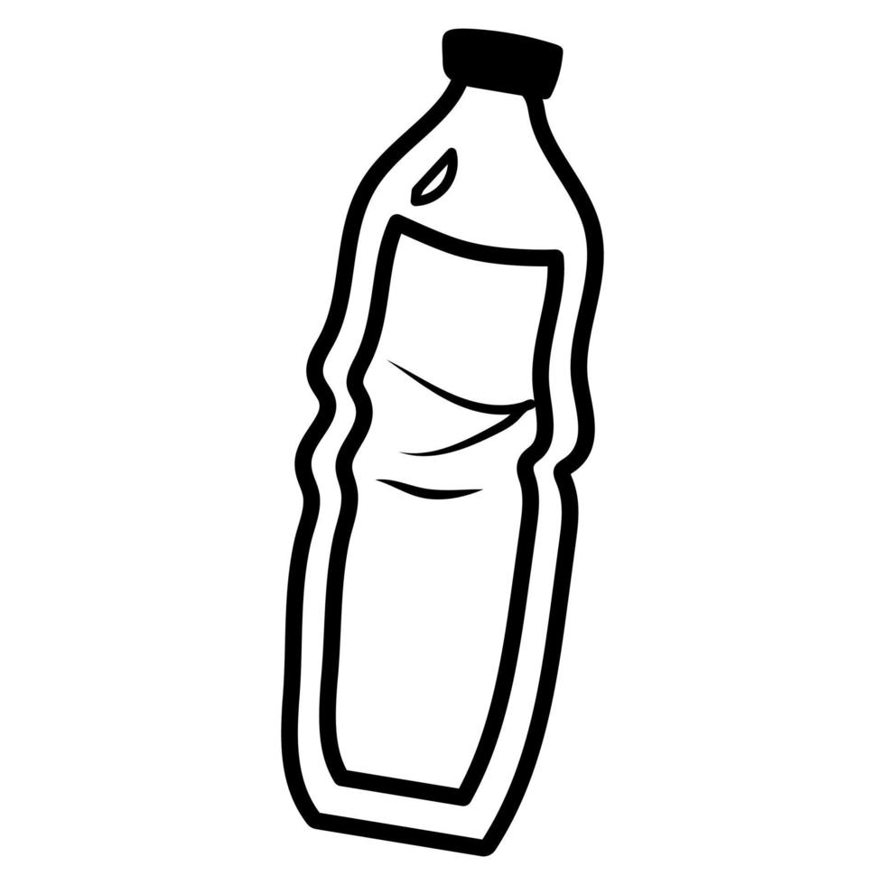 hand- getrokken plastic water fles. geïsoleerd Aan wit achtergrond. tekening ontwerp. vector illustratie