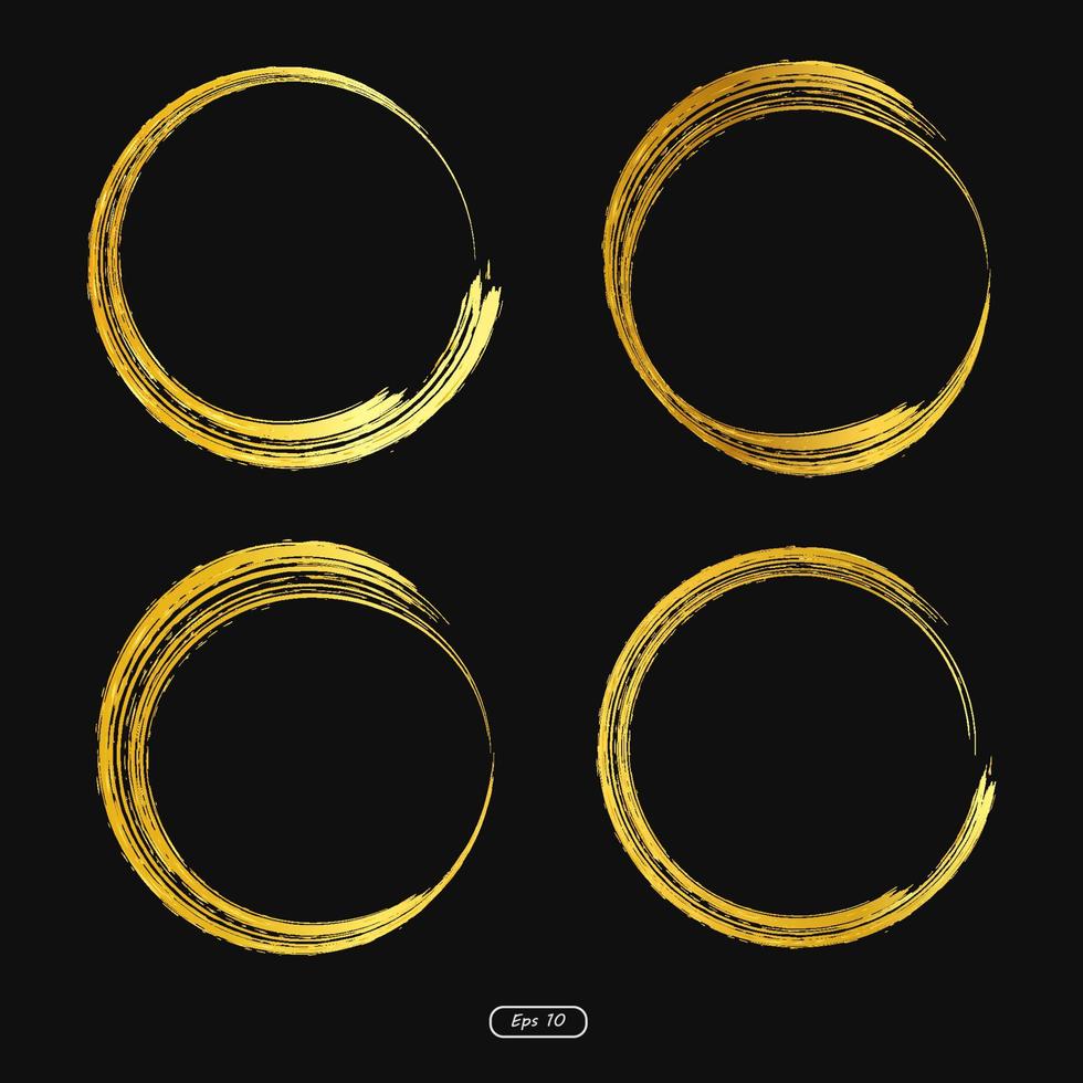 goud cirkel kader element, reeks van gouden cirkel, borstel ornament, voor uitnodigingen, foto lijsten, verkoop spandoek. vector