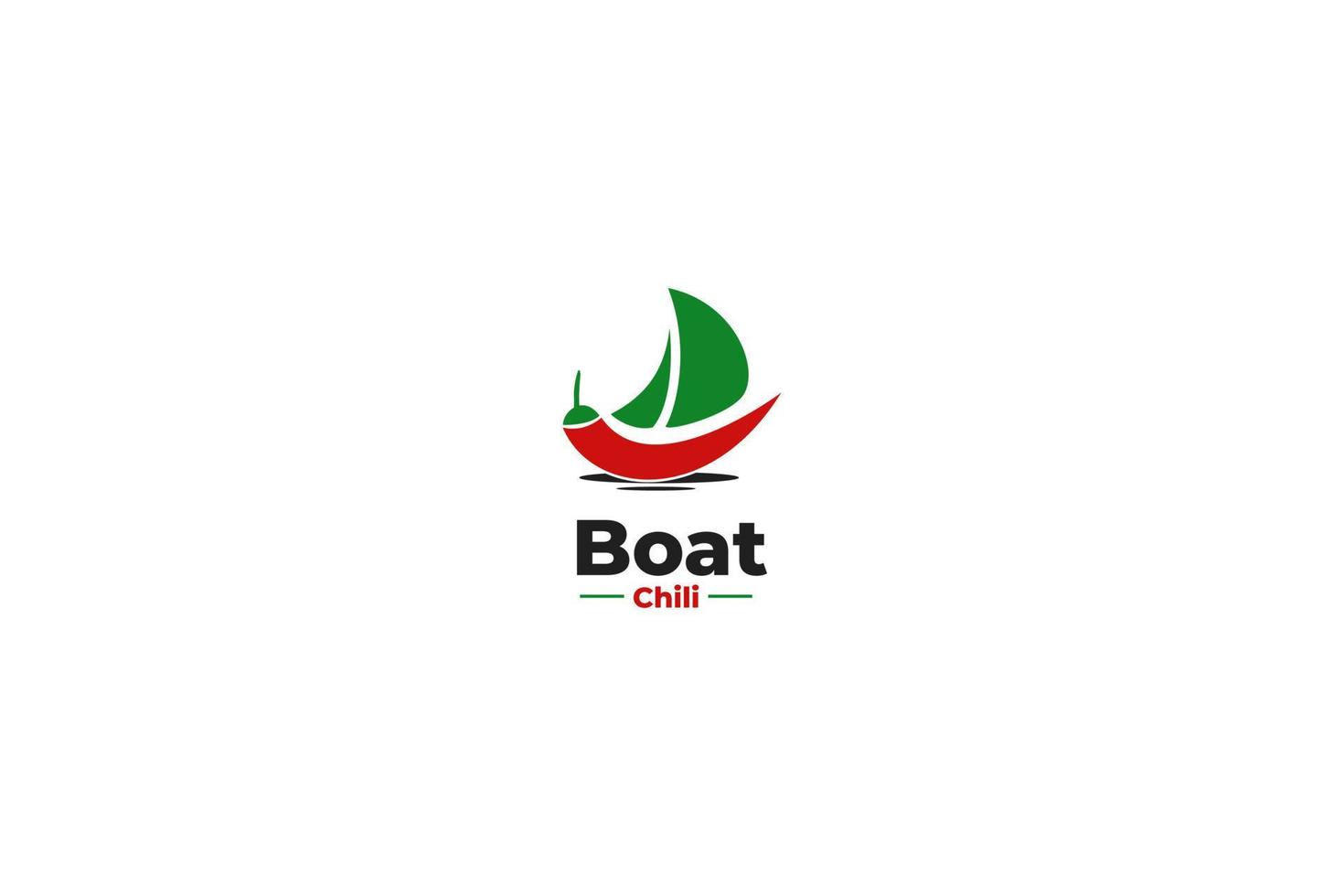 vlak chili peper met boot logo ontwerp vector illustratie idee