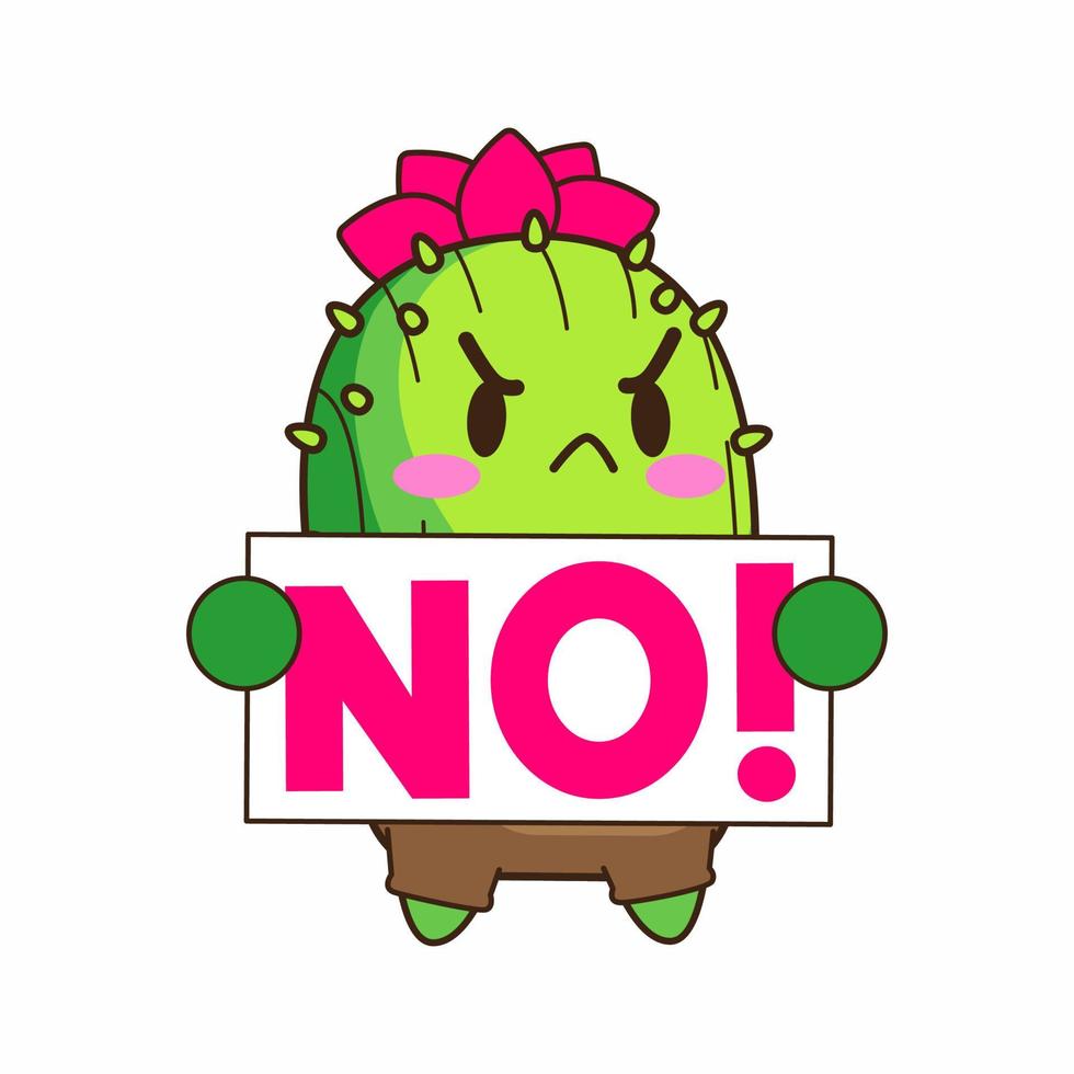 schattig weinig cactus tekenfilm vector illustratie, cactus vector reeks