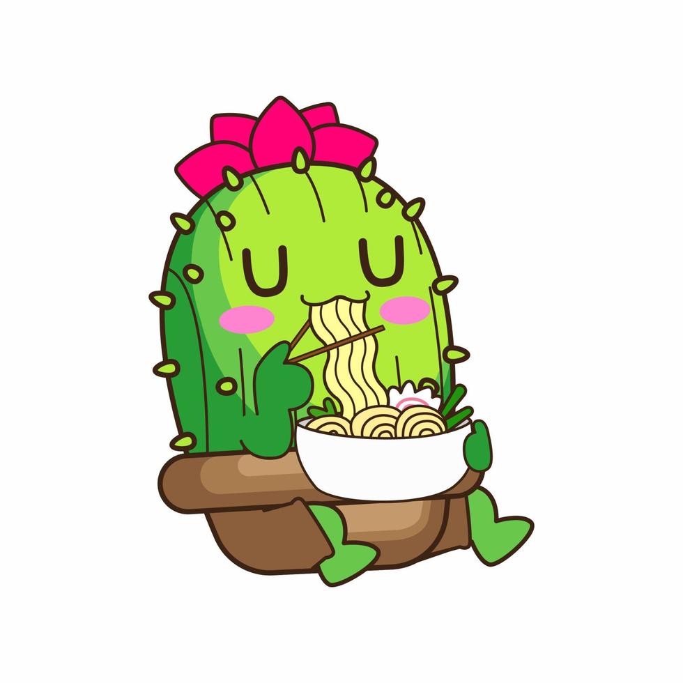 schattig weinig cactus tekenfilm vector illustratie, cactus vector reeks