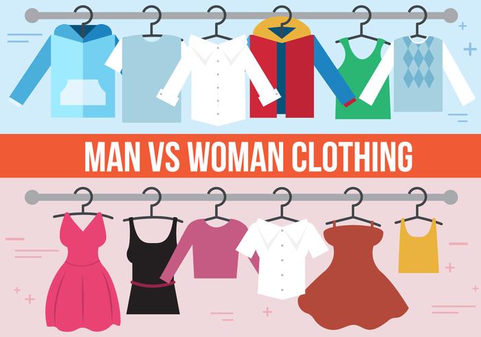 Vrije Man VS. Vrouw Vector Kleding