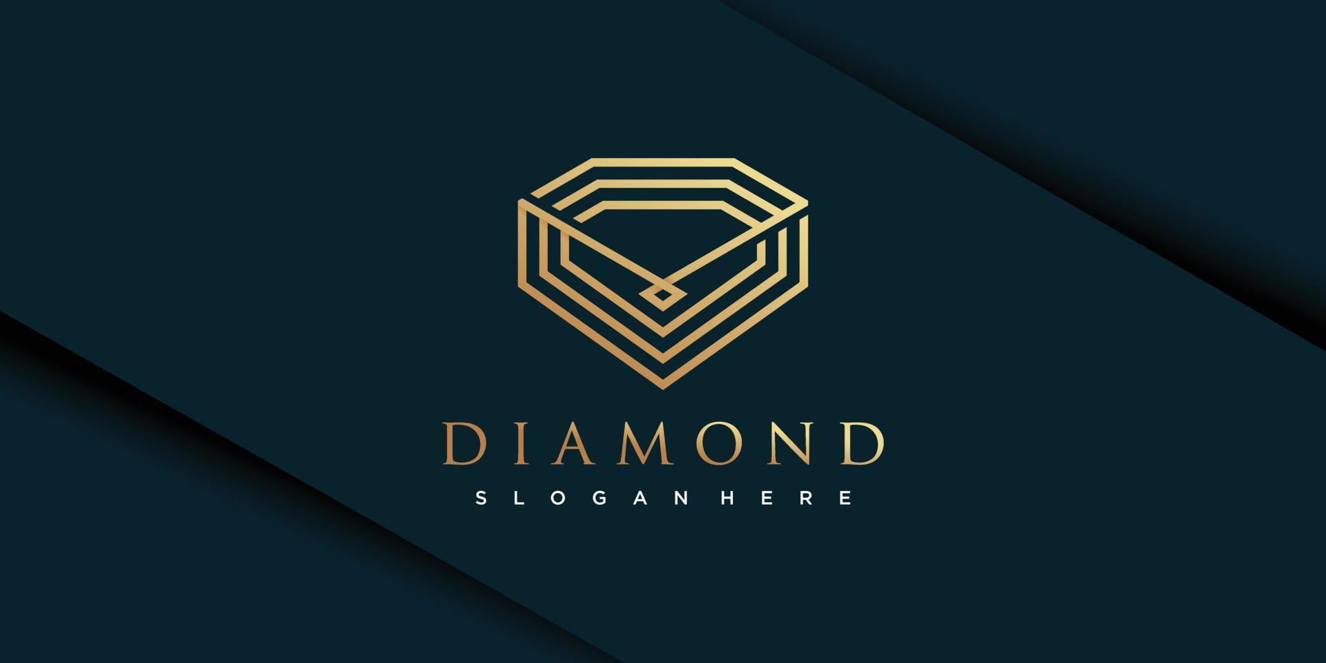 diamant logo met uniek ontwerp premie vector
