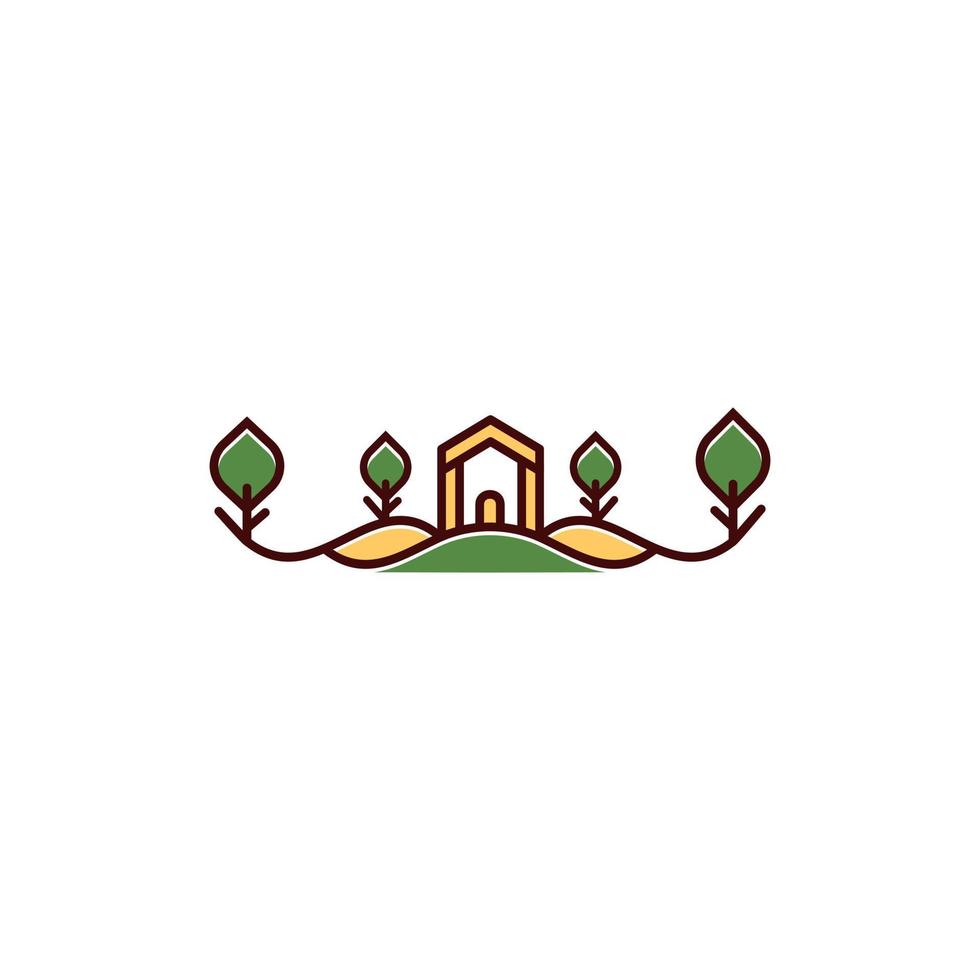 huis landschapsarchitectuur natuur gemakkelijk logo vector