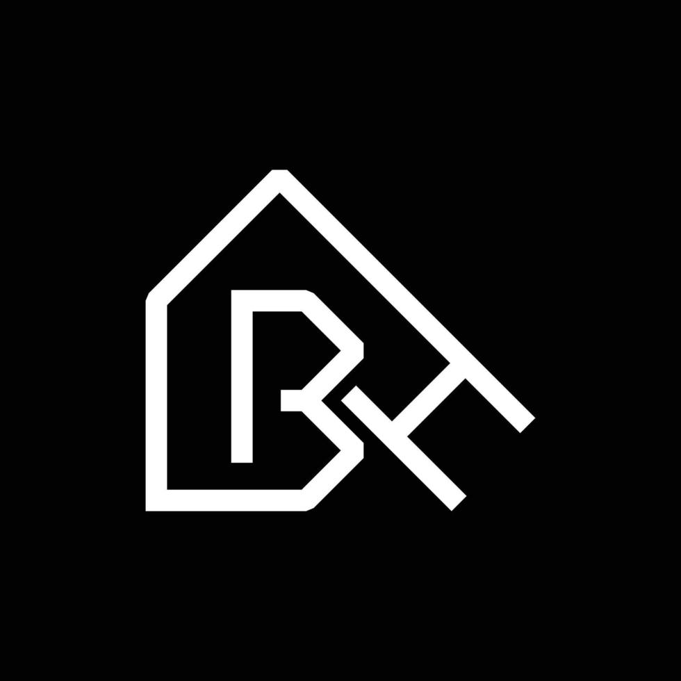 brief bh huis gemakkelijk modern logo vector