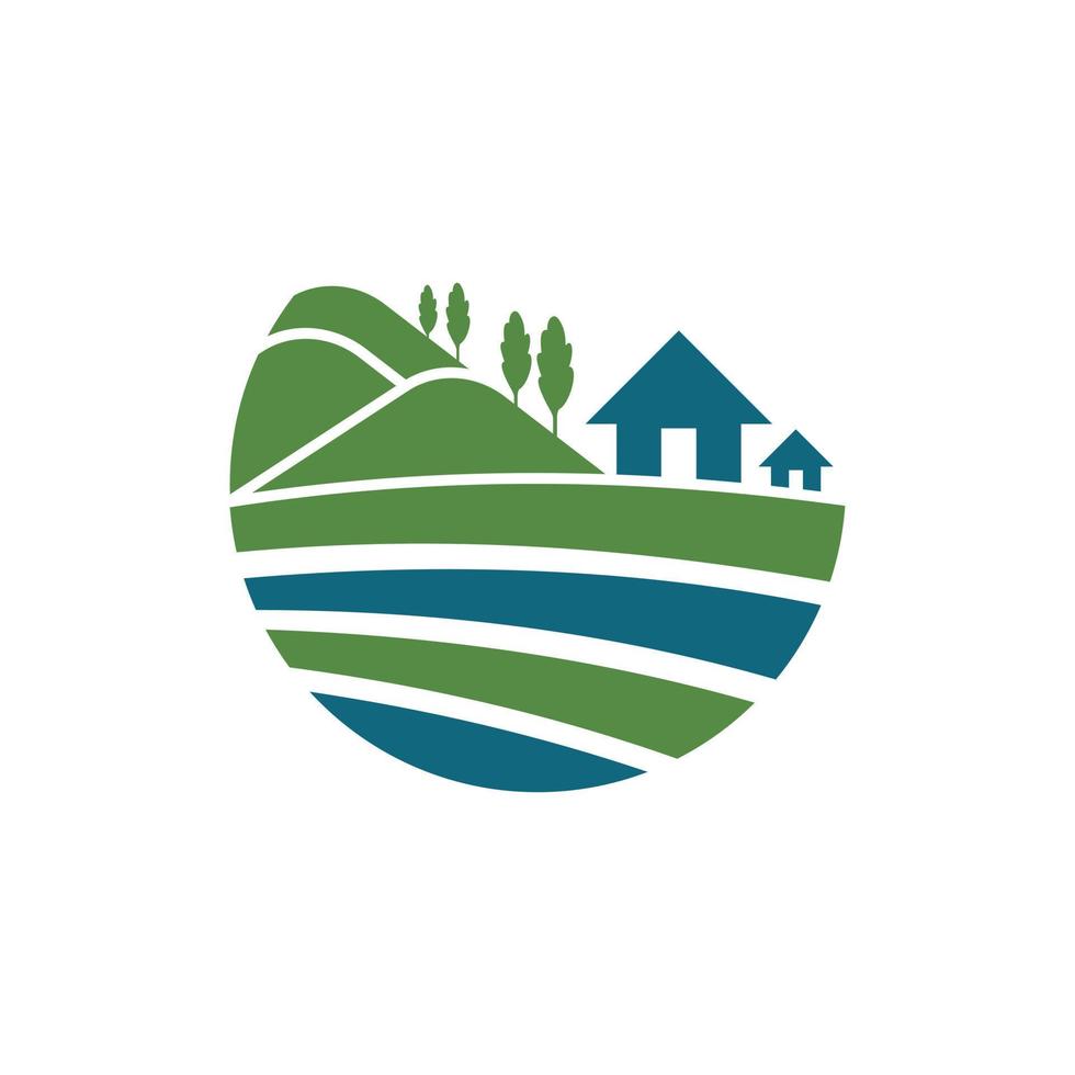 huis berg landschapsarchitectuur natuur logo vector