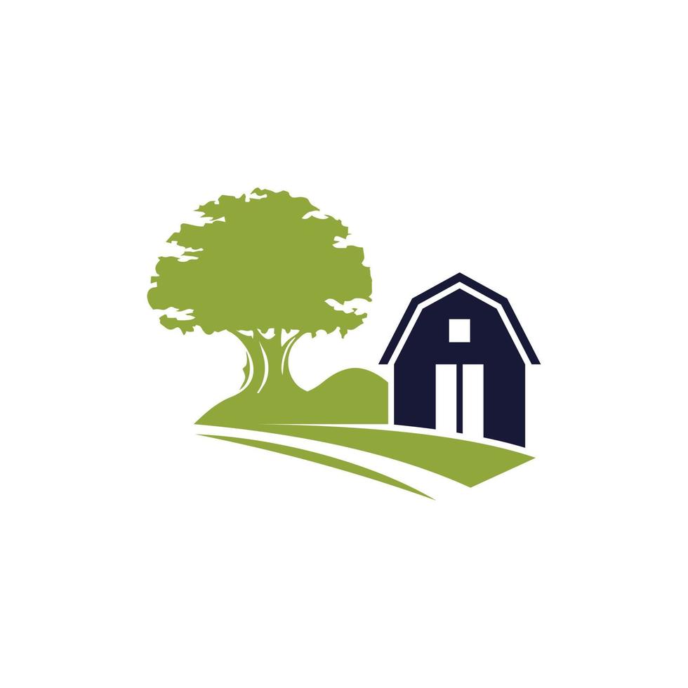 huis schuur boom landschapsarchitectuur natuur logo vector