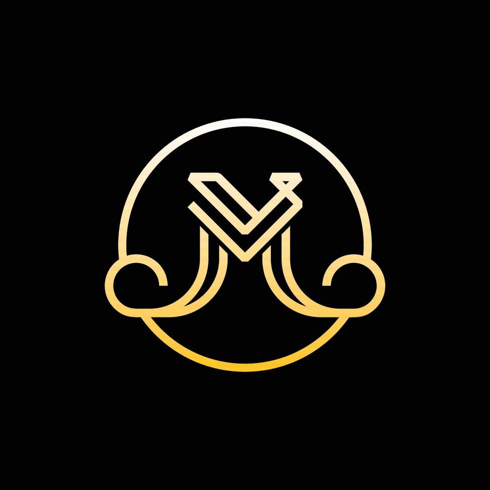 brief vm monogram meetkundig luxe logo vector