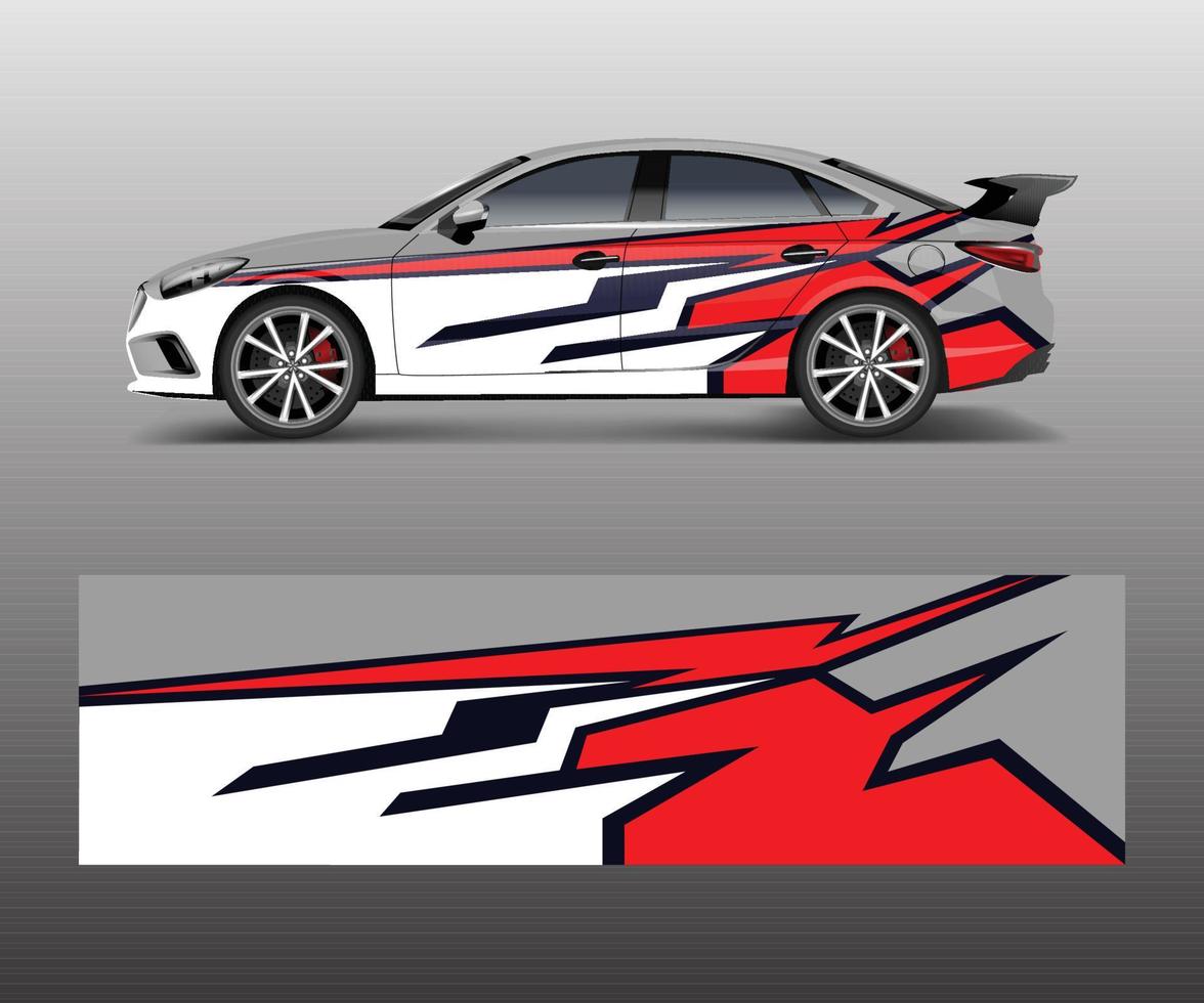 abstract sport racing auto inpakken sticker en sticker ontwerp. vector eps10 formaat.