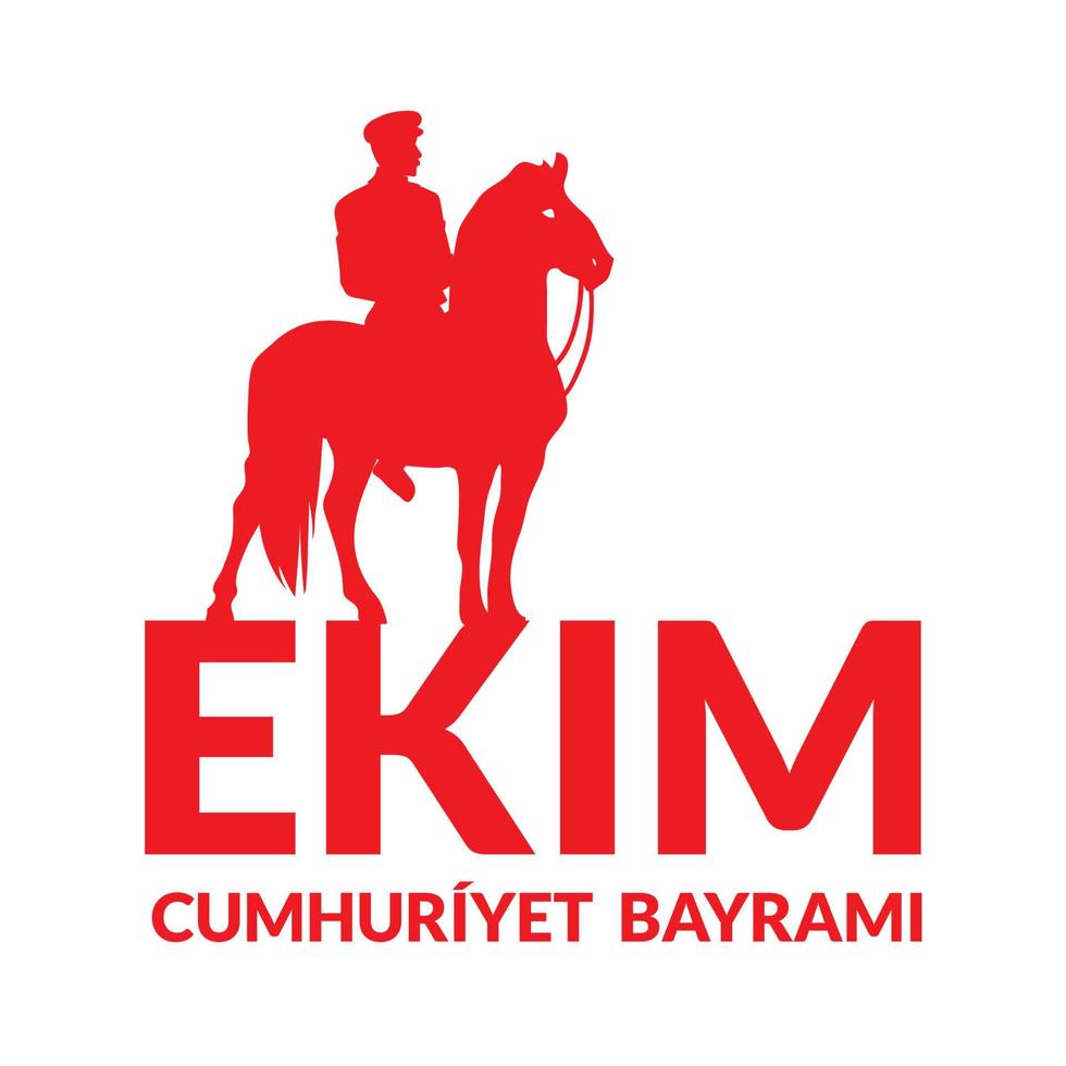 ekim cumhuriyet bayrami kalkoen vector