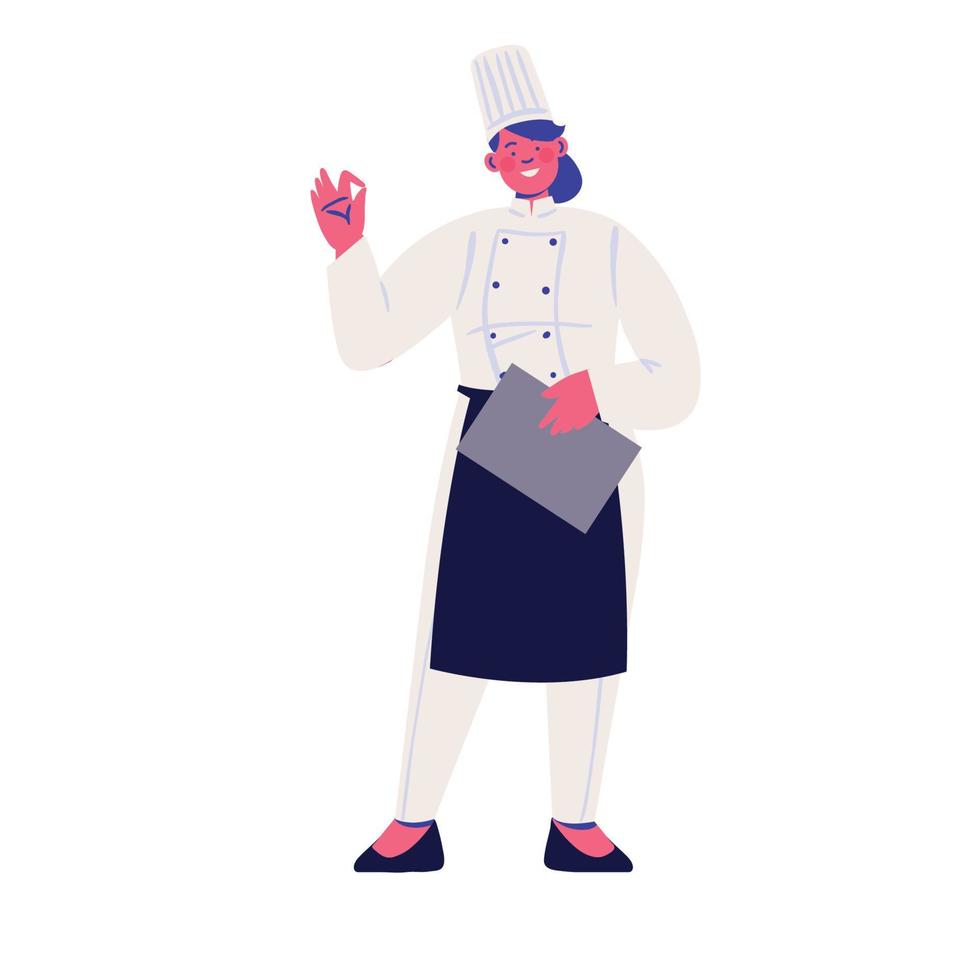 vrouwelijk chef-kok beroep vector