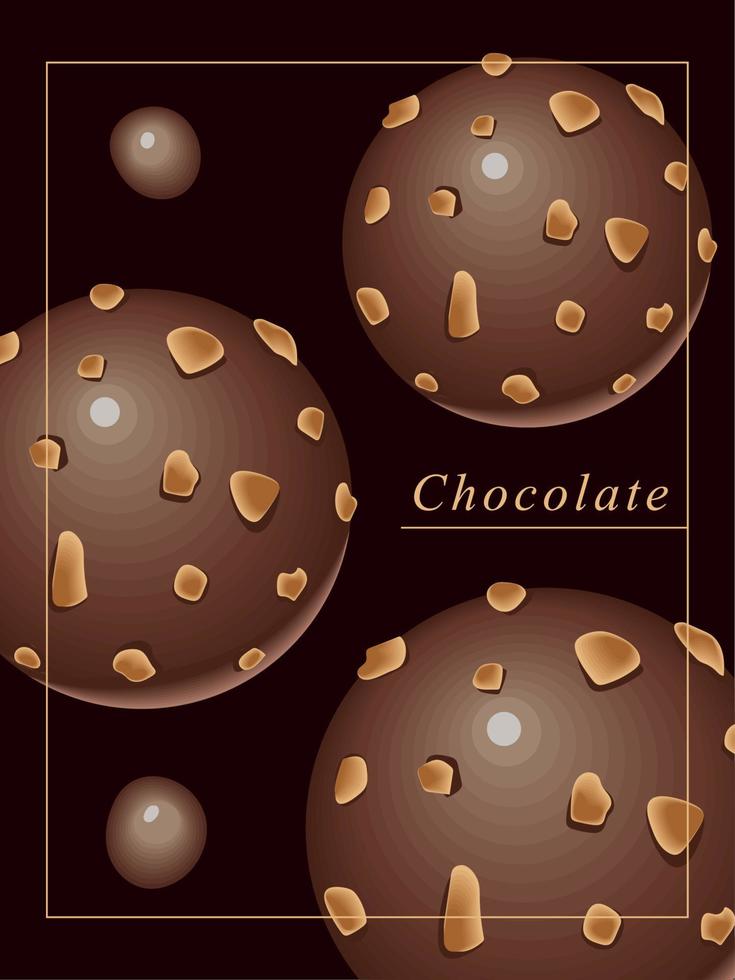 zoet chocola ballen vector