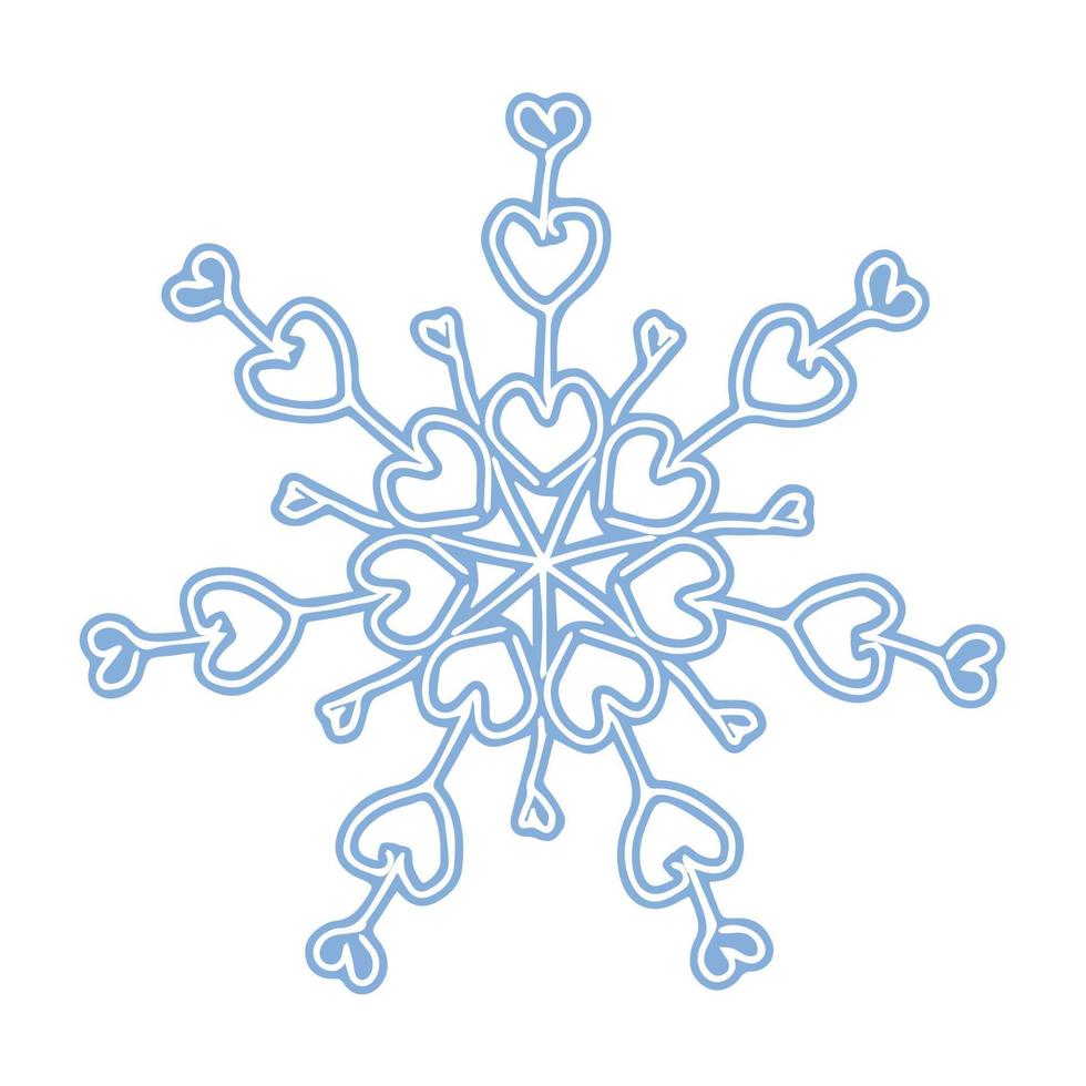 fantasie blauw sneeuwvlok vector illustratie geïsoleerd Aan wit achtergrond