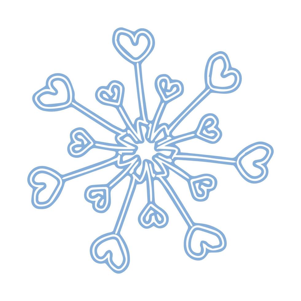 mooi fantasie blauw sneeuwvlok vector illustratie geïsoleerd Aan wit achtergrond