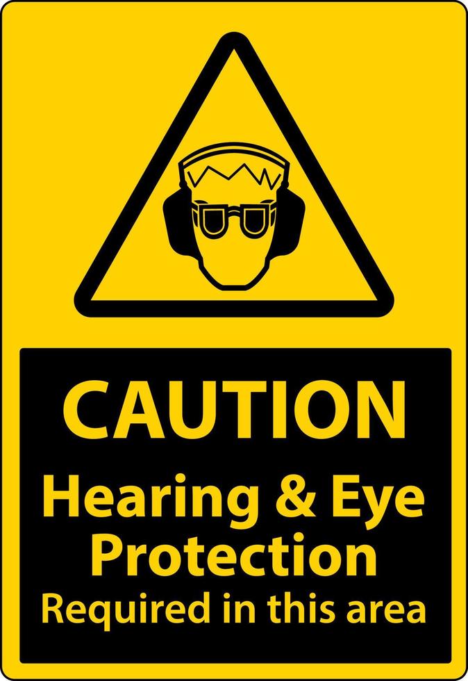 voorzichtigheid horen en oog bescherming teken Aan wit achtergrond vector