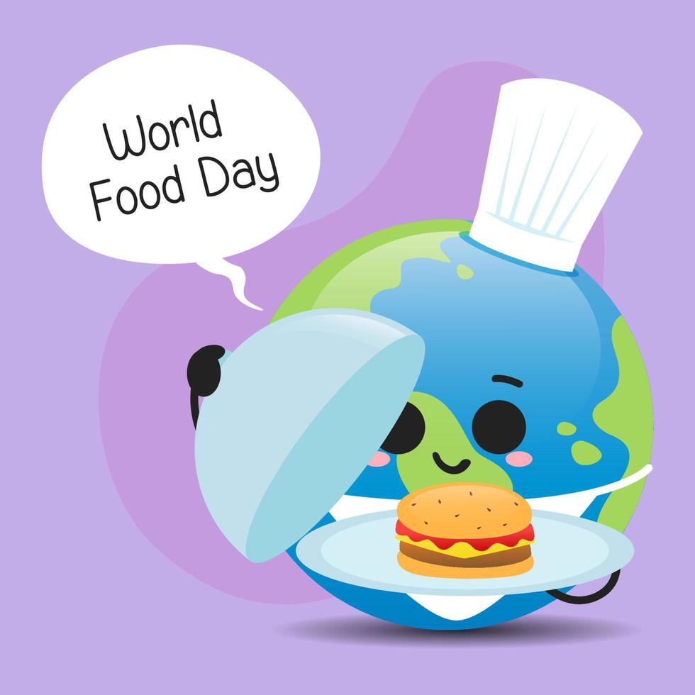 schattig wereld portie hamburger in wereld voedsel dag illustratie vector