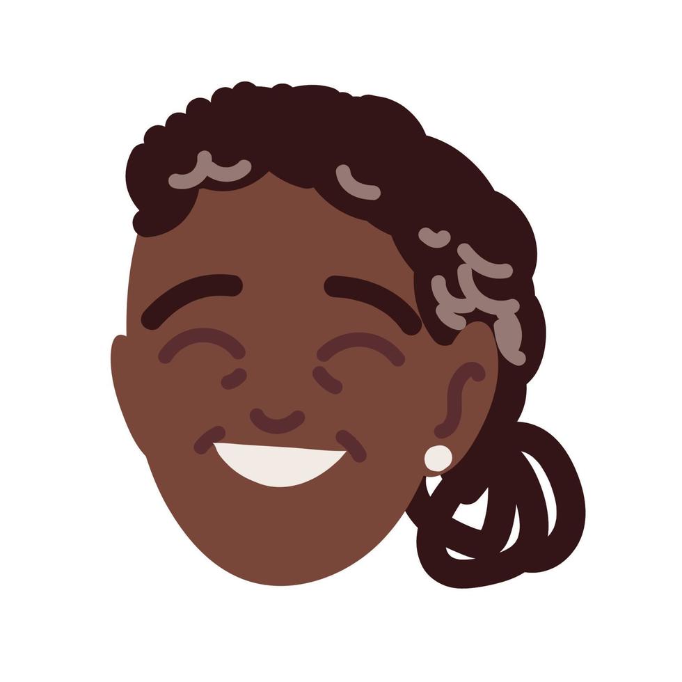 afro senior vrouw gezicht vector