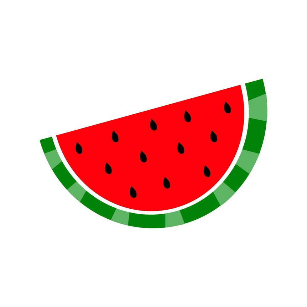 plakje watermeloen op witte achtergrond. vector