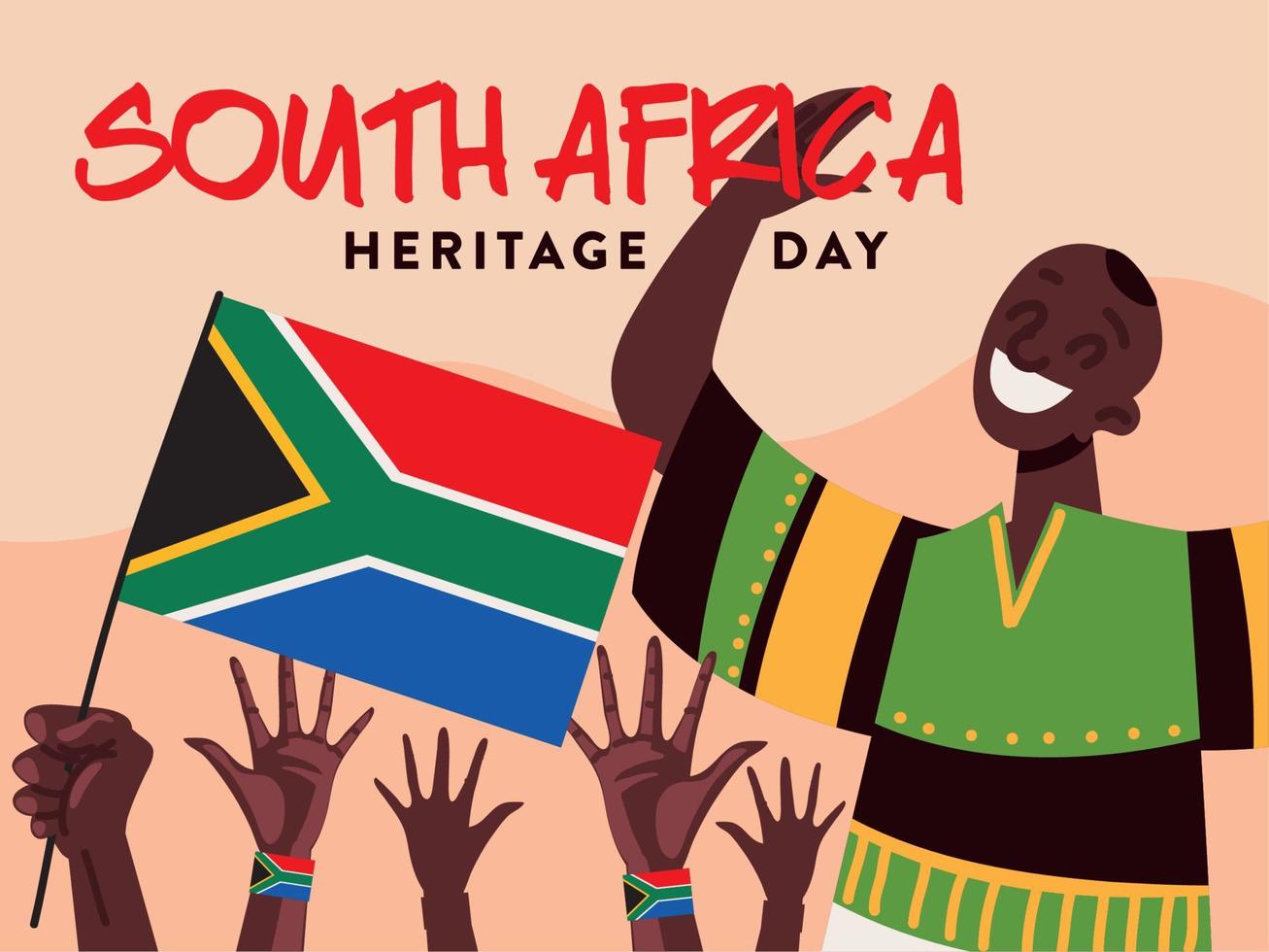 zuiden Afrika erfgoed dag evenement vector